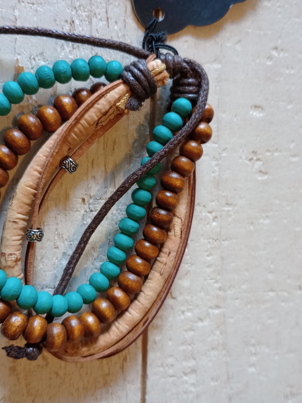 paparazzi Turquoise and Brown Multi-Strand Beaded Bracelet